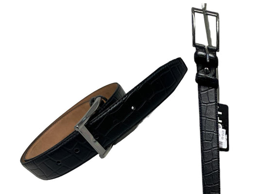 Men Dufy Black Leather belt
